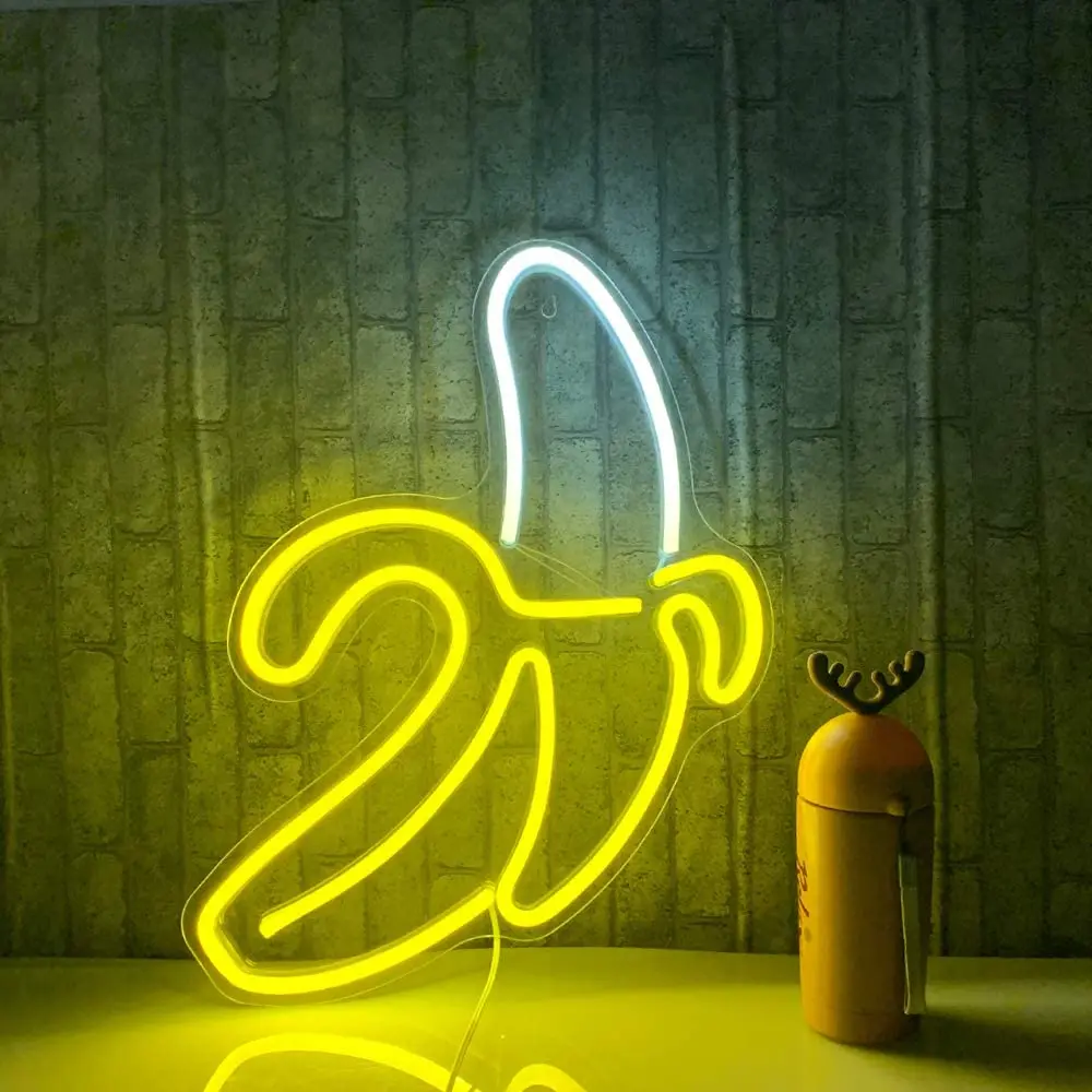 Personalized Banana Acrylic LED Neon Sign Lights for Christmas Birthday Party Bar Advertising Decoration
