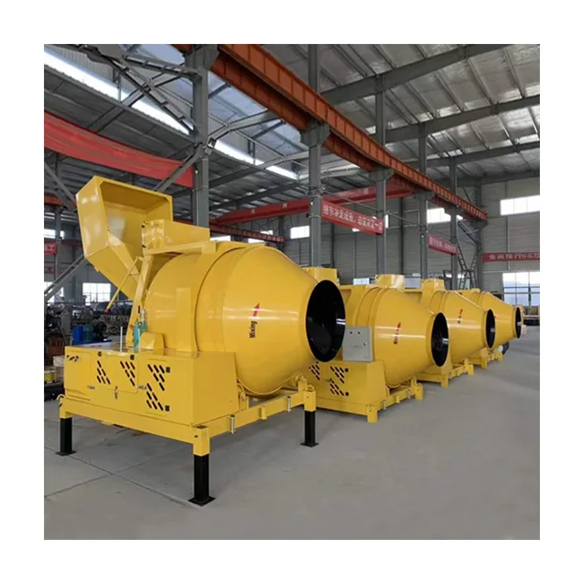 400 liters 4 wheels diesel power big drum concrete mixer with bucket attachment