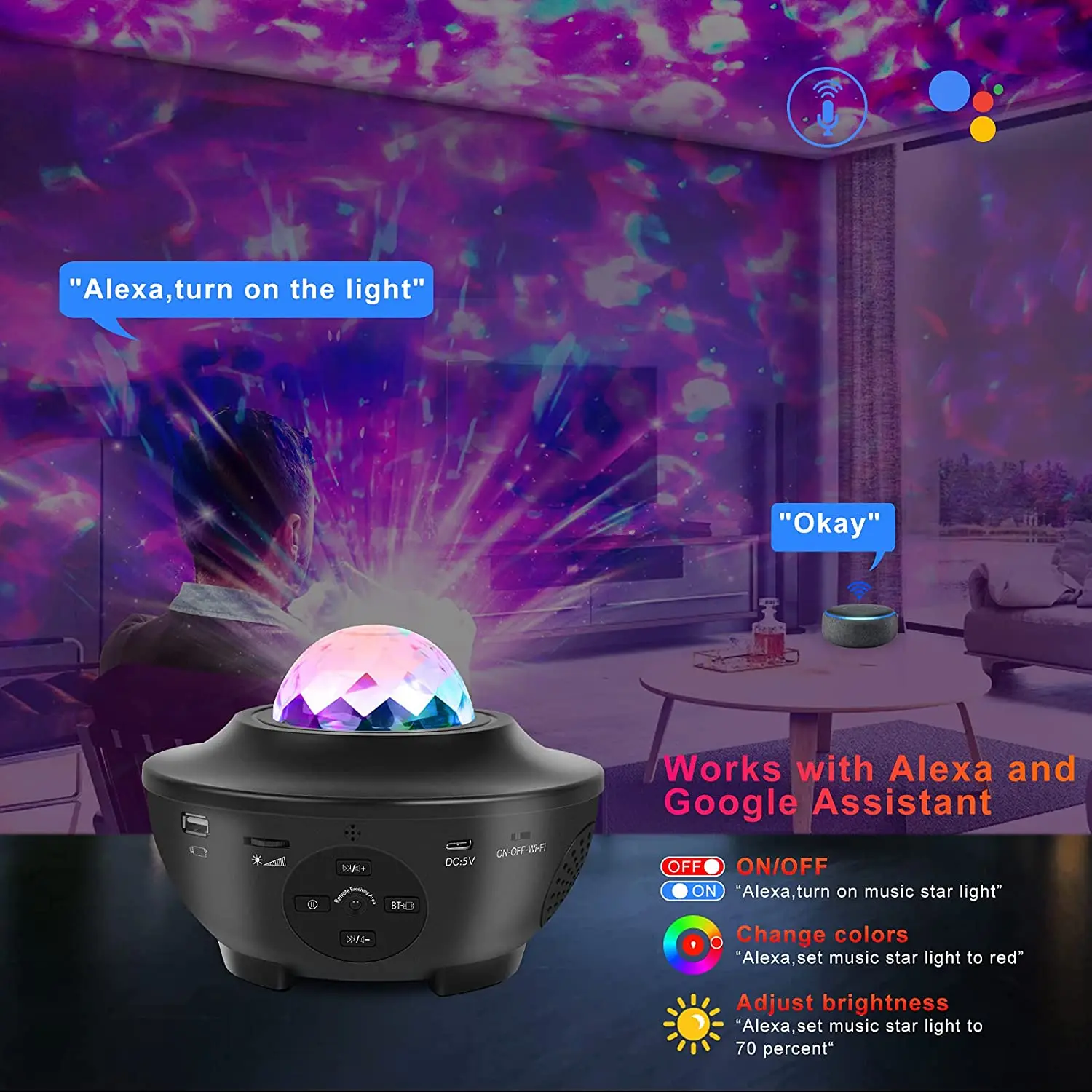 led projector lamp,led night starry light galaxy projector