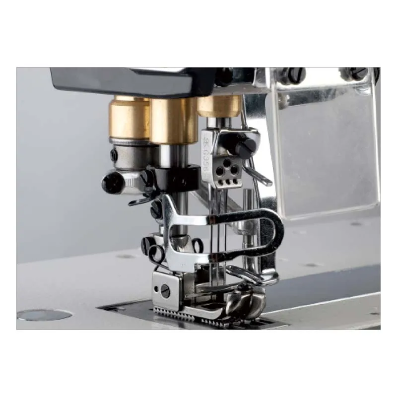 Direct drive flat-bed high-speed interlock sewing machine with auto trimmer