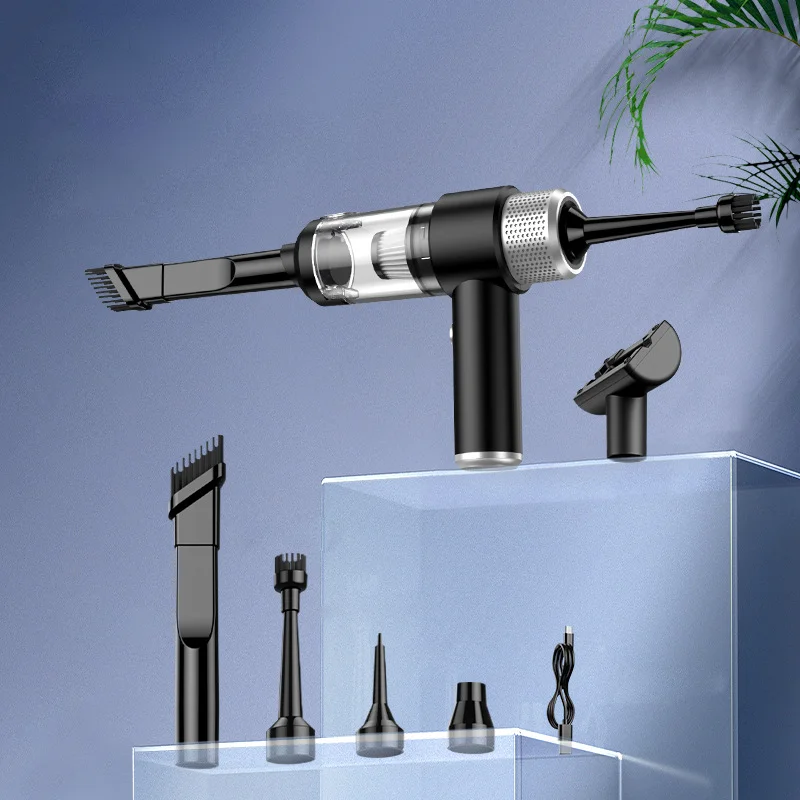 New 4 in 1 6500 Pa Multifunction Mini Portable Car Vacuum Cleaner High-power Strong Car Vacuum Cleaner Portable