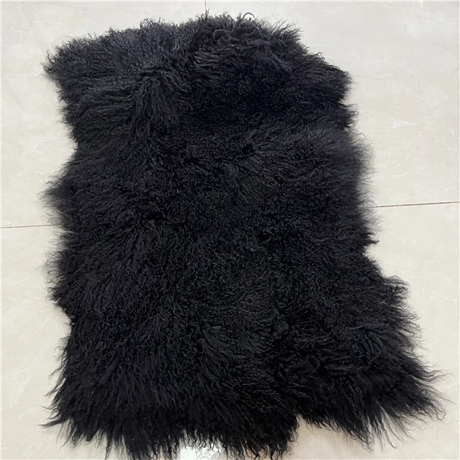 100% длинная вьющиеся шерстяные пластины тибетская овечья кожа