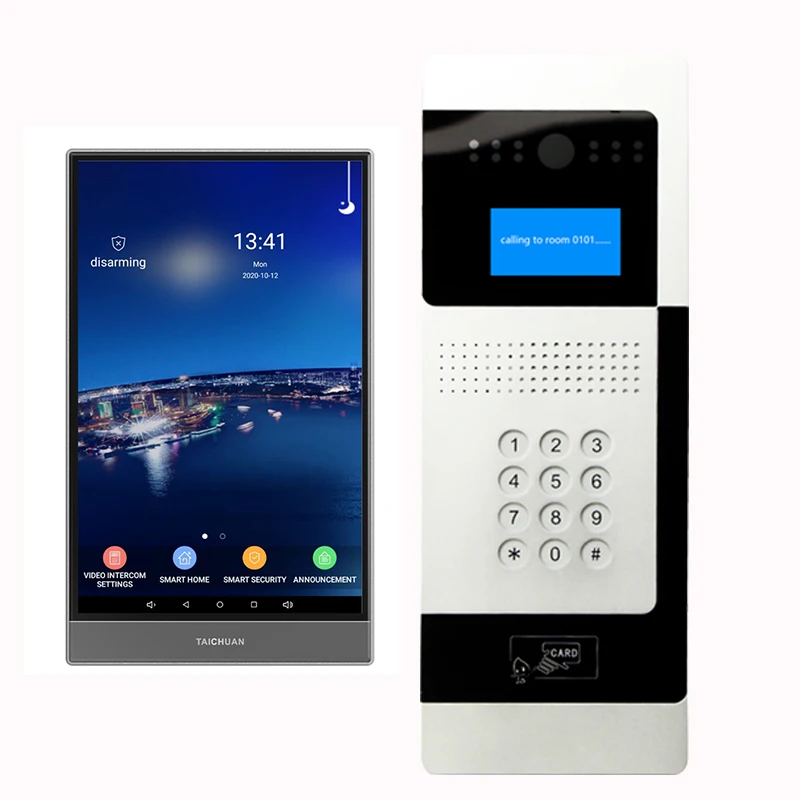 SIP Tuya app remote control  IP video intercom system for multi apartment video door phone with keyboard outdoor panel
