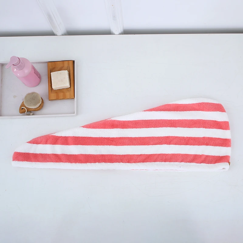 Absorbent custom logo hair dry turban towel with button