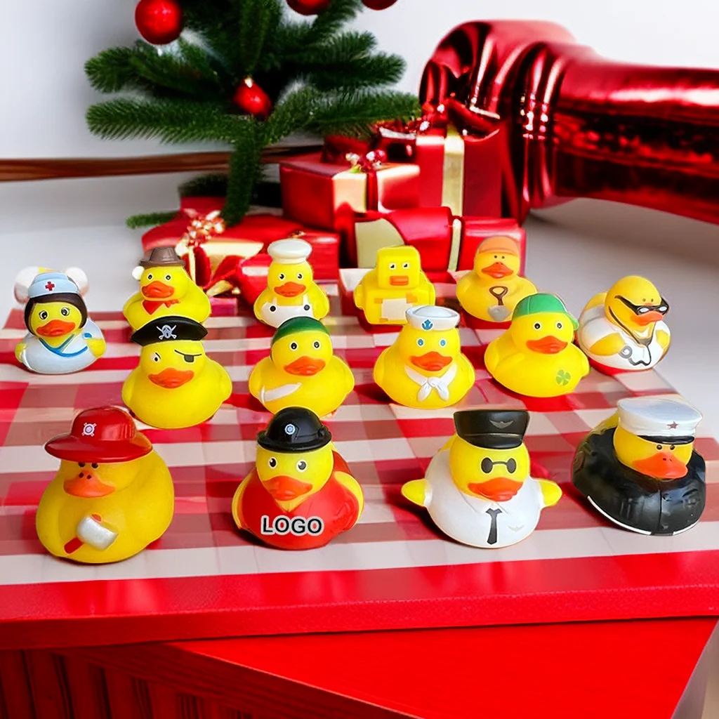 PVC Little Rubber Duck Custom Multicolor Squeezing vinyl Ducks Baby Bath Shower Toy Summer Beach Pool Activity Holiday Gift