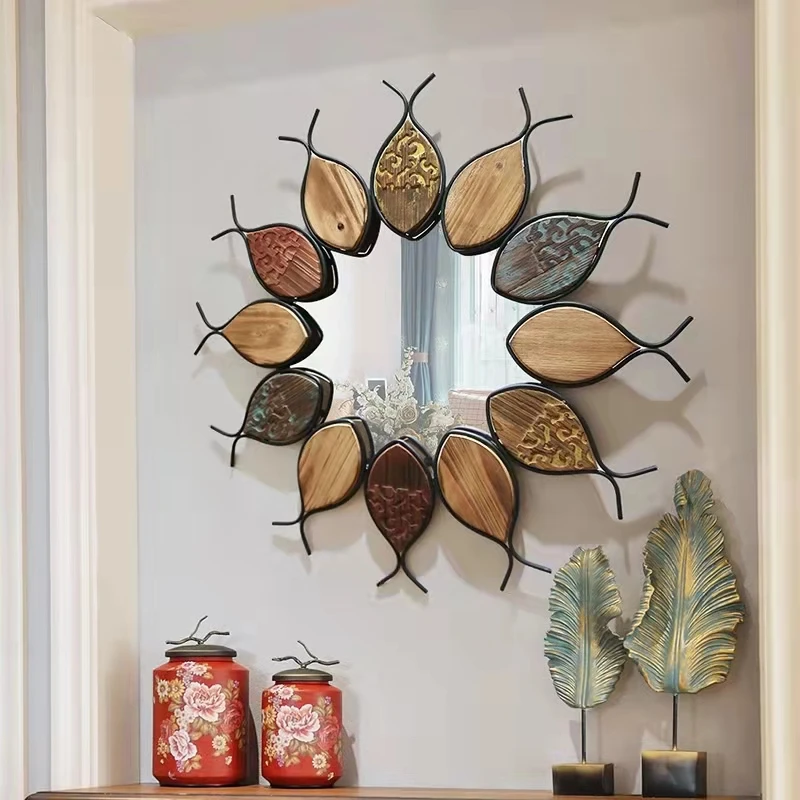 Living Room Background Wall Decorative Fish Shape Hanging Art Entrance Wall Mirrors