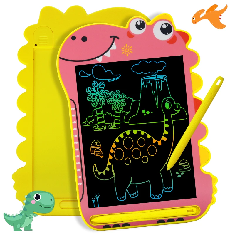 Kids Digital Writing Board Dinosaur Shape Colorful Drawing Tablet Toddler Doodle Board LCD Writing Tablet 8.5 Inch
