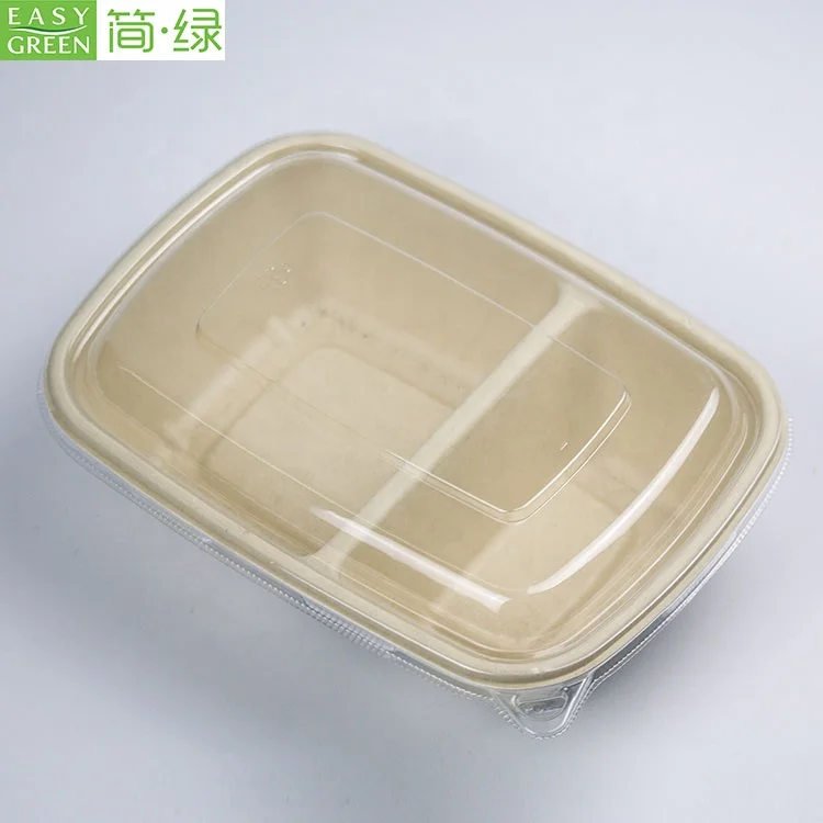 Одноразовые биоразлагаемые 100% натуральные экологически чистые мешки целлюлозы прямоугольной целлюлозы Bento Контейнер для салата