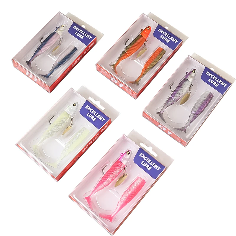 Palmer 20g one head two tails/set swim bait fishing lures soft plastic fishing bait lure vivid swim crappie fishing jig heads