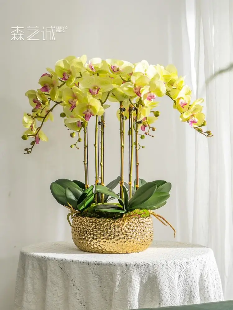 Factory wholesale decorative flower pots  with Phalaenopsis orchid  for floor   home  wedding decoration