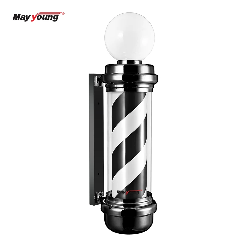 Hair Salon Sign Barber Shop LED Open Sign Waterproof Rotating Barber Pole