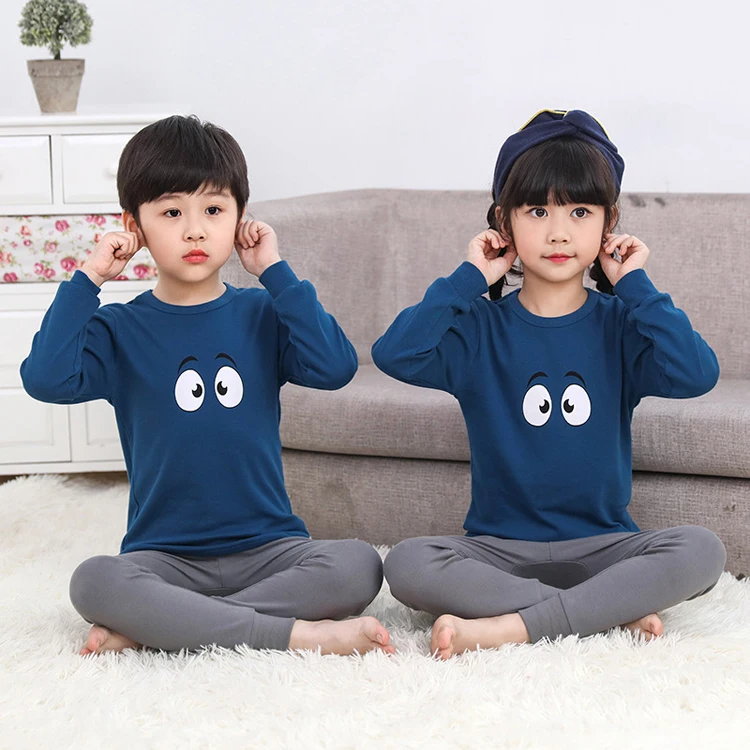 
Wholesale boys/girls causal long sleeves pajamas comfortable sleep wear night shirt with pants 