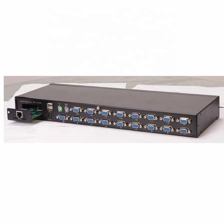 4 Ports/8 Ports/16 Ports Monitor 1U Rack Mount 19' LED VGA KVM Switch