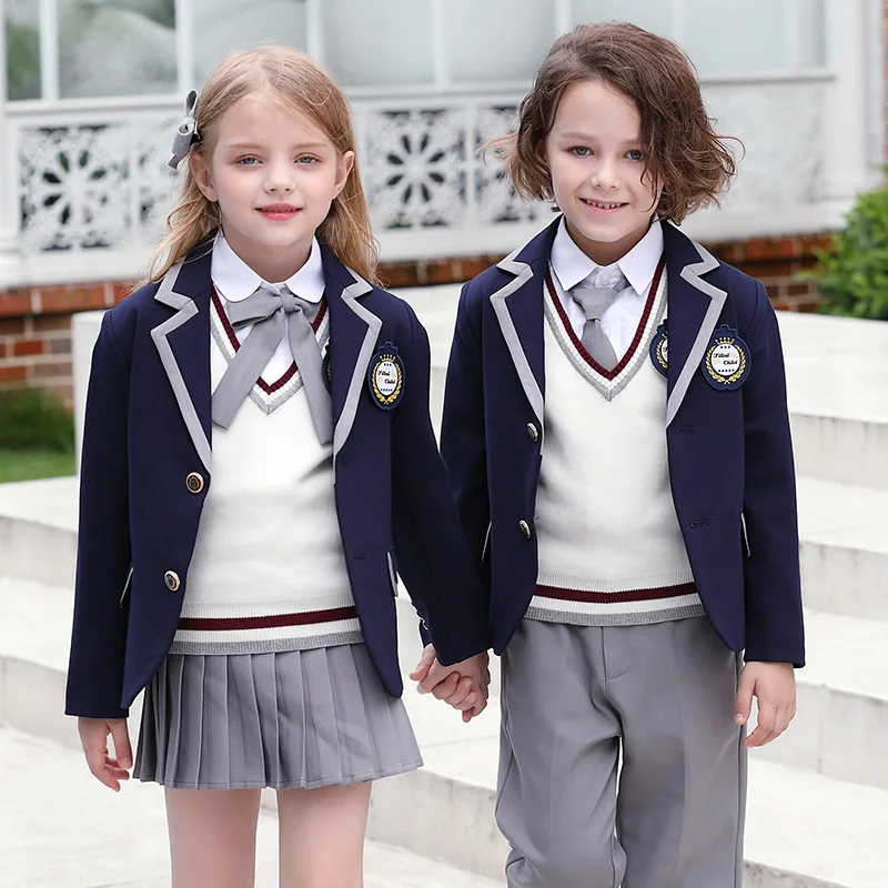 2022 kids clothing  party clothing set 5 pieces for primary and secondary school students kids school uniforms