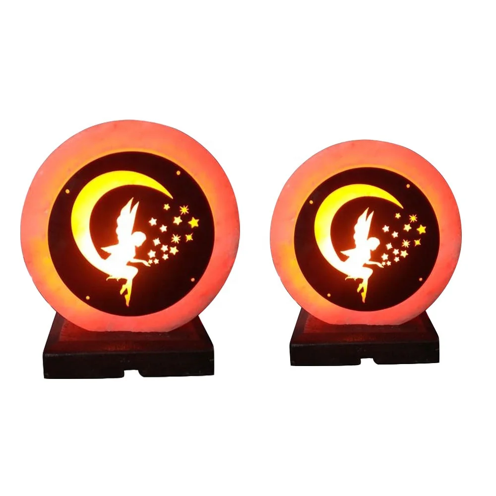 Himalayan 3D Carved Plate with Salt Lamp & Individual Packing Love Theme Feng Shui Style for Business Gifts Model SE-20377