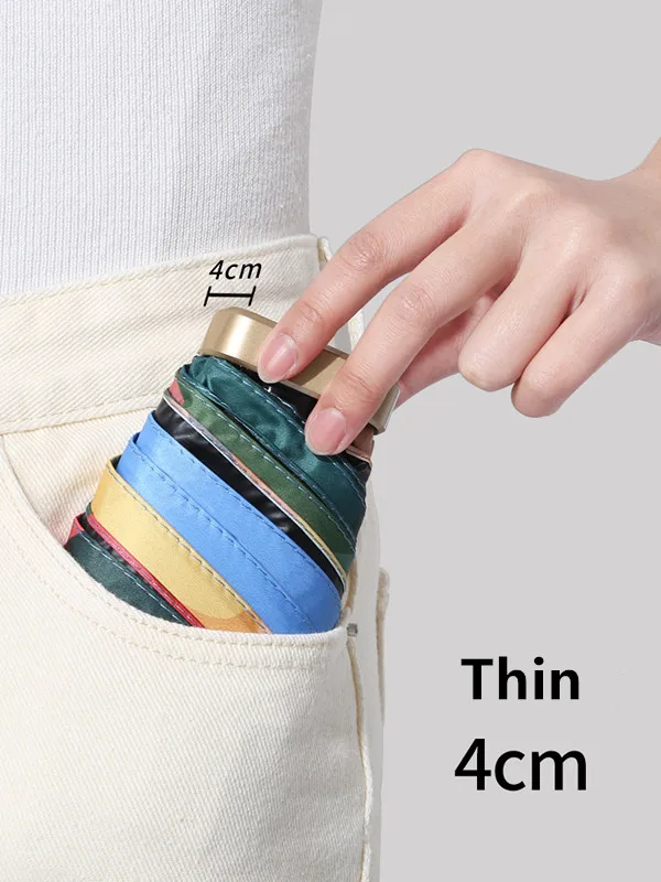 YB Cute Super  Mini Capsule Umbrella Light Weight Girls Portable Pocket 6 Folding 6K Umbrella Travel Sunscreen Umbrellas