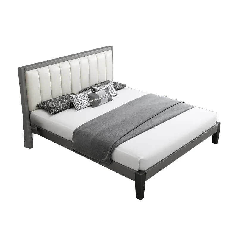 
New design bedroom furniture easy to assemble white strong elegant luxury bed panels wide wooden carved high headboard bed 