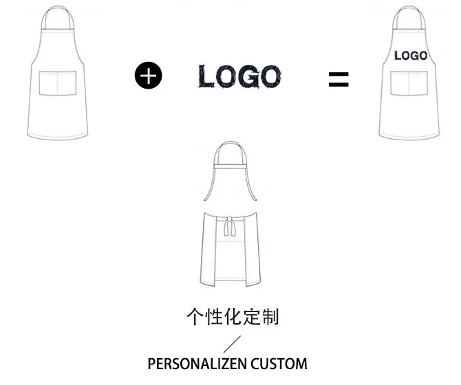 Supermarket work clothes pinafore fashion fruit shop restaurant cafe waiter apron with printed embroidered words