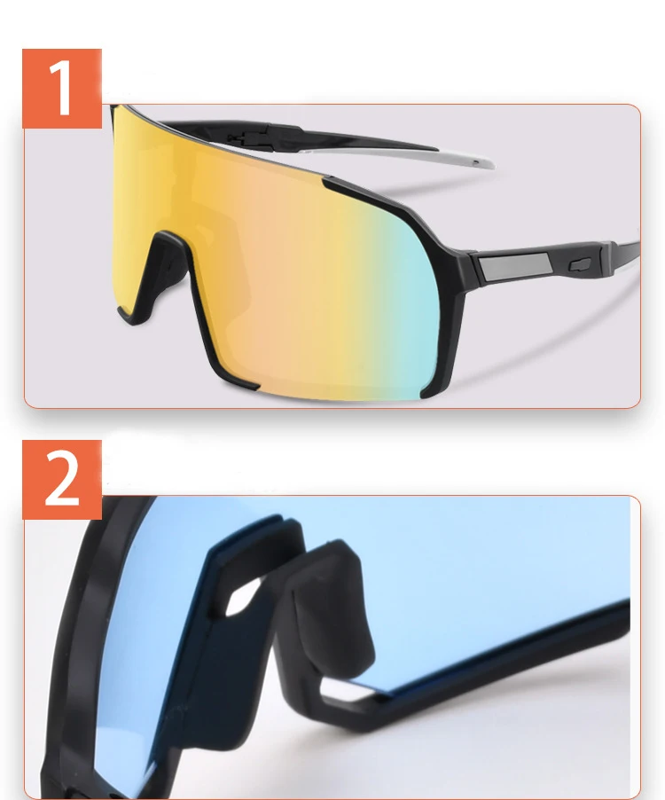 2023 OEM ODM Factory Custom UV400 New Style Outdoor tr90 Sports Big Lens Sunglasses Riding Glasses Fishing Sunglasses