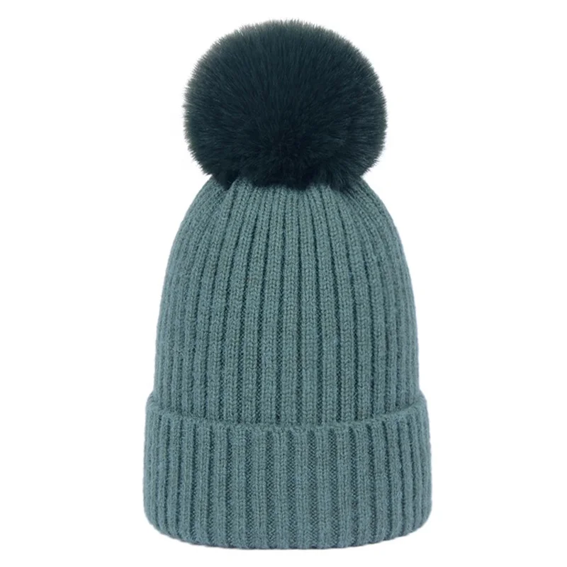 New Plain Women Winter Crochet hat  Beanies Hats With Pom