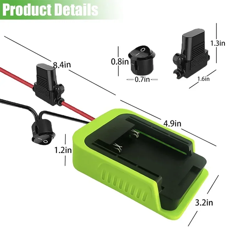 DIY Power Wheel Adapter Converter For Ryo bi 40V Lithium Battery Adapter with Fuse & Switch 14 AWG Wire for DIY Rc Car Toys