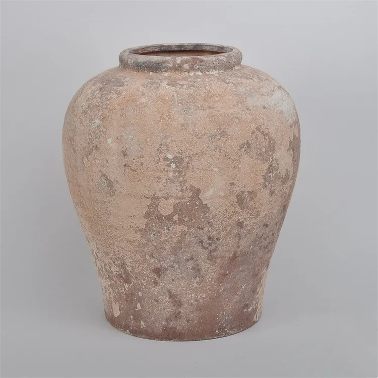 Vintage rustic garden terracotta pottery flower vase indoor decoration floor vase large home decor large vase