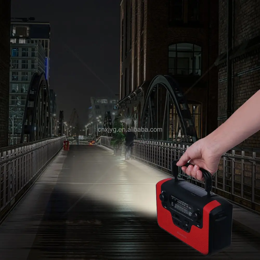 TF card Led Light Portable Hand Crank Emergency Solar Power sW Radio