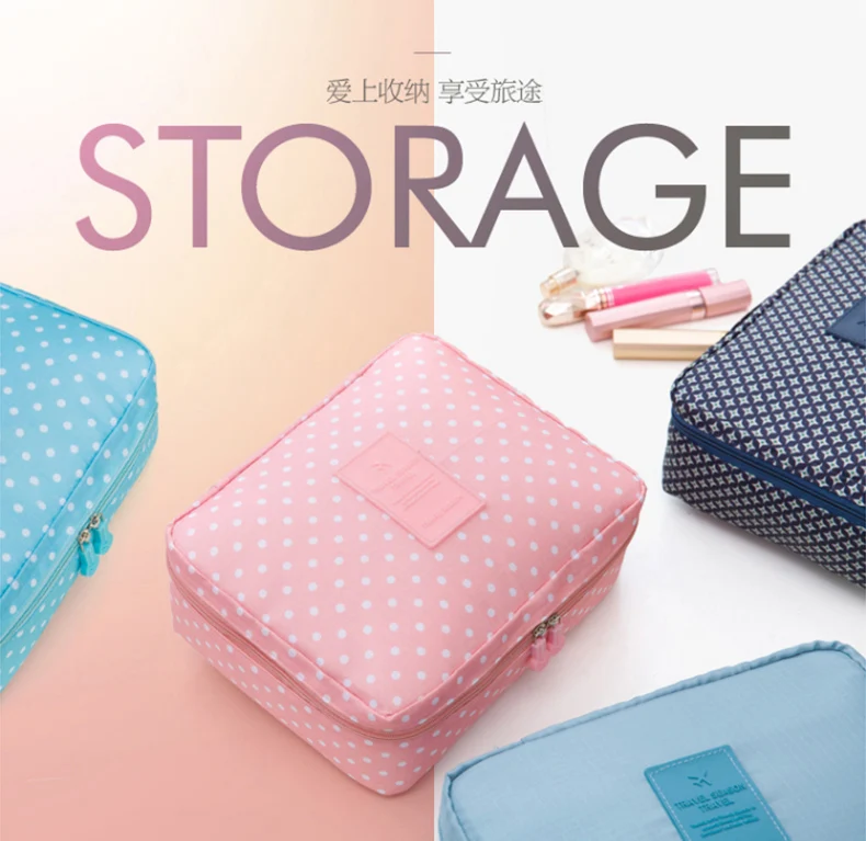 
Cosmetic Bag Custom Private Label Waterproof Polyester Toilet Bag Travel Makeup Cosmetic Bag 