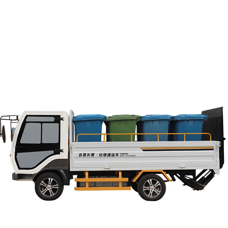 Baiyi-L8 On Sale Hydraulic Loading Electric Garbage Truck for Transport 8 Barrel Bins Garbage Truck