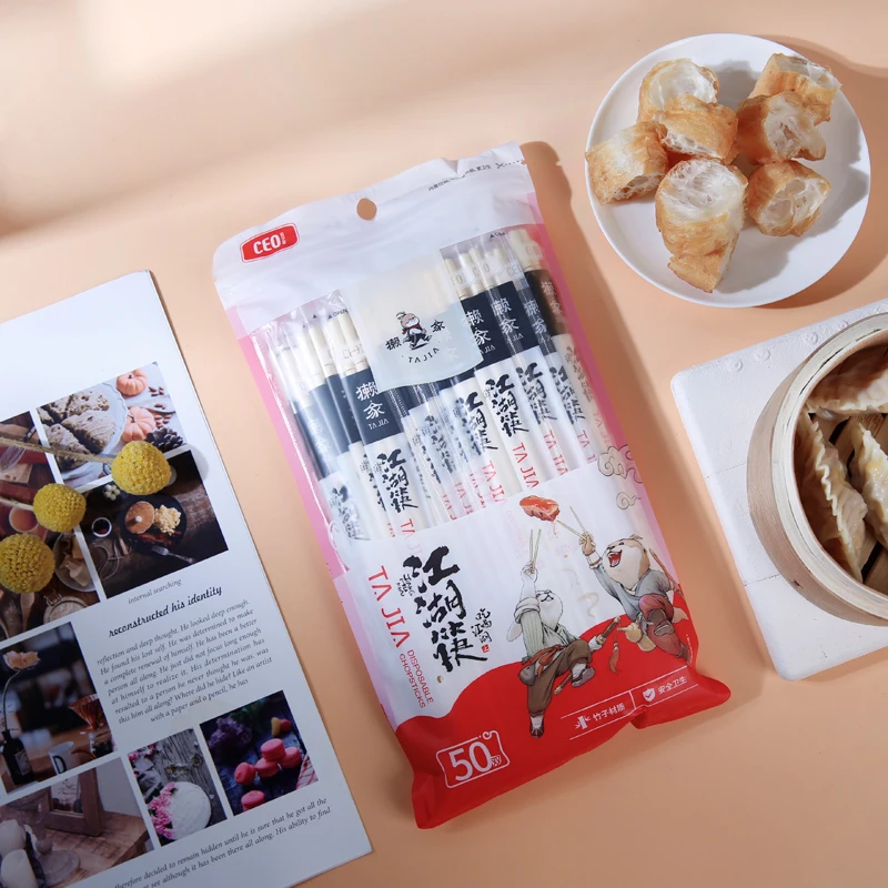 50 Pairs High quality Eco-friendly Disposable Bamboo Chopsticks