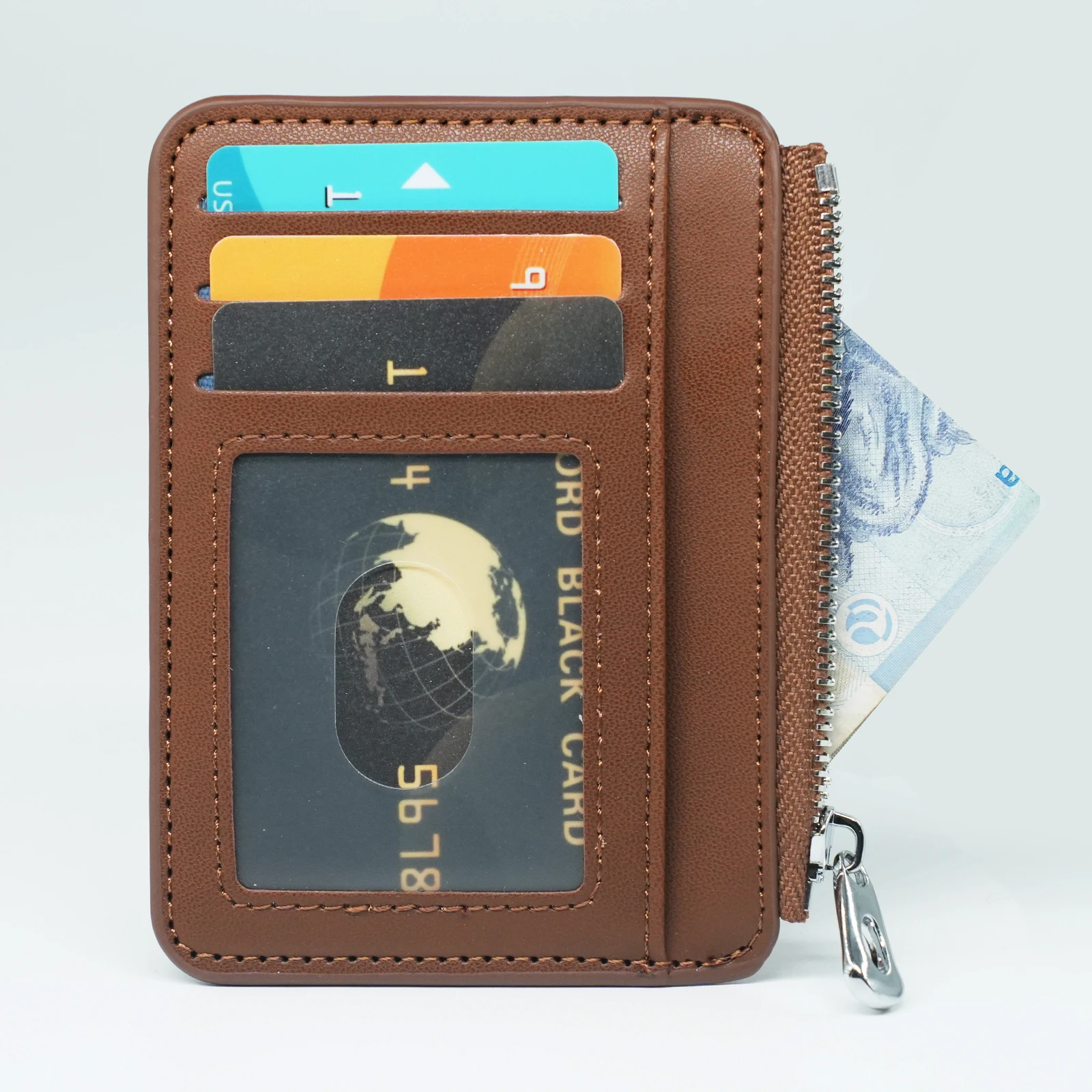 Wallet Credit Multi-Card Bag Fashion PU Function Zipper Ultra-Thin Organizer Case Student Women Coin Purse