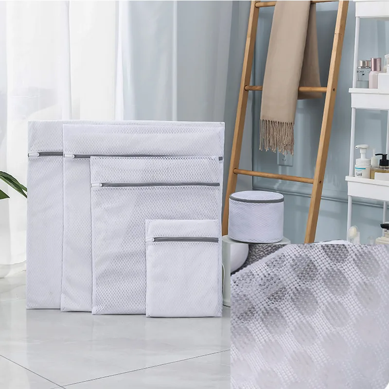 Hot selling folding zipper wash bags dirty laundry bag for travel laundry mesh bags for washing machine