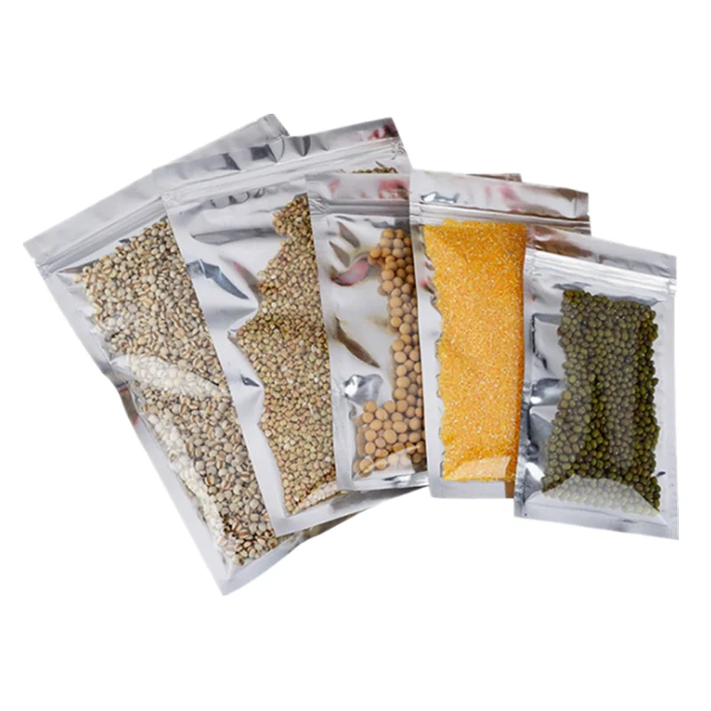 Resealable mylar bags with window 9x15cm water proof pouches bags with sealing tape