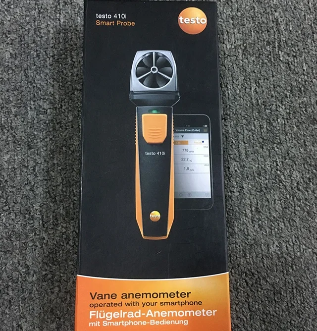 Умный зонд Testo 410i анемометр с лопастями прибор для измерения скорости ветра воздуховыпускных отверстий и вентиляционных