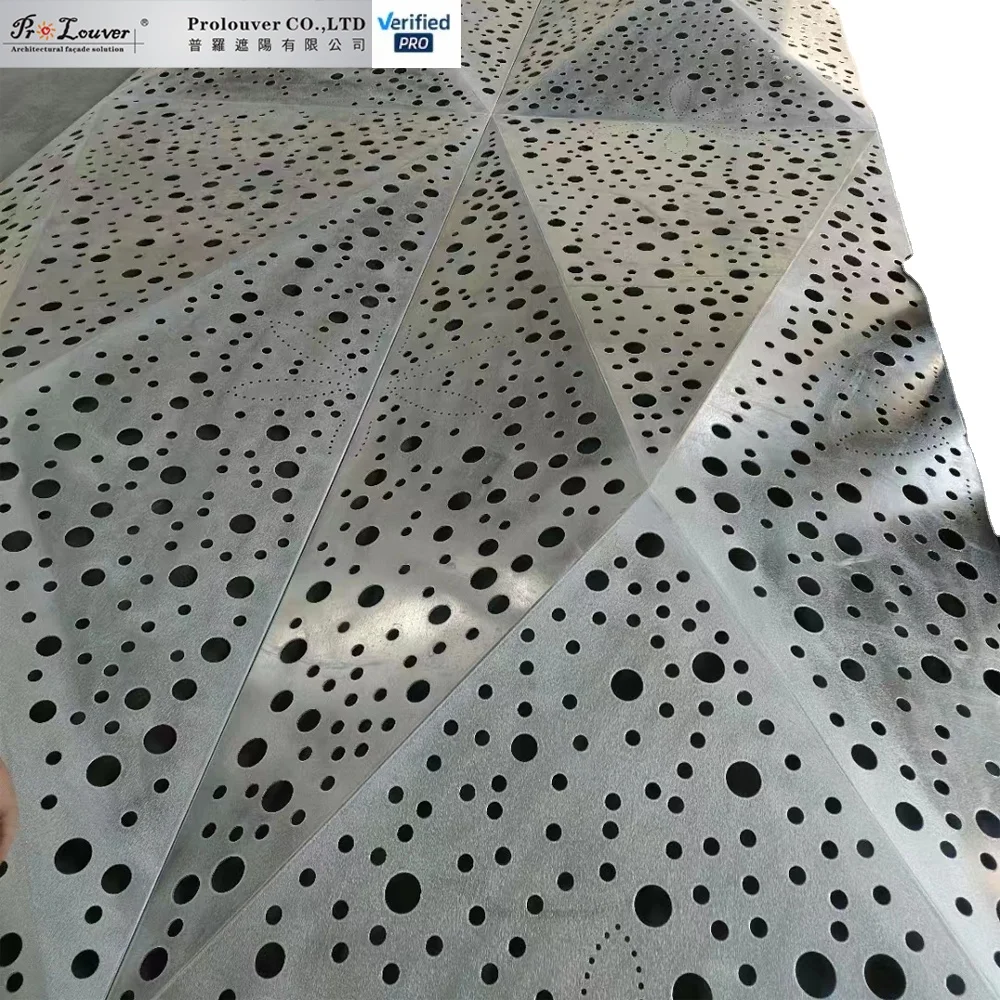 Metal Cladding Custom Made Perforated Aluminium Screen For Wall Facade Decoration 3D Shape