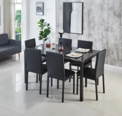 Brand new Free Sample Cheap Price Kitchen Furniture Extending Modern Marble Table Chair  and 6 Chair Luxurious Dining Room Sets