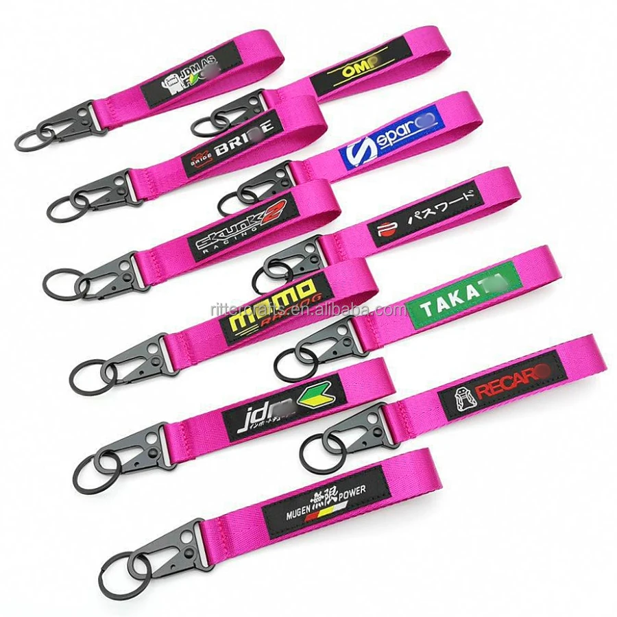 Lanyards Car Logo Airplane Tag Key Ring Custom JDM Style Key Tags Racing Car Fabric Strap Polyester Lanyard Keychain Llavero