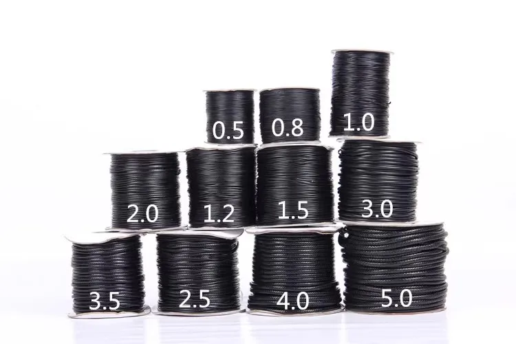 0.5mm/1mm/2mm/3mm/4mm/5mm Wholesale Wax Polyester Rope Multiple Sizes Wax Cord For Macrame Jewelry Decorative Waxed Cord