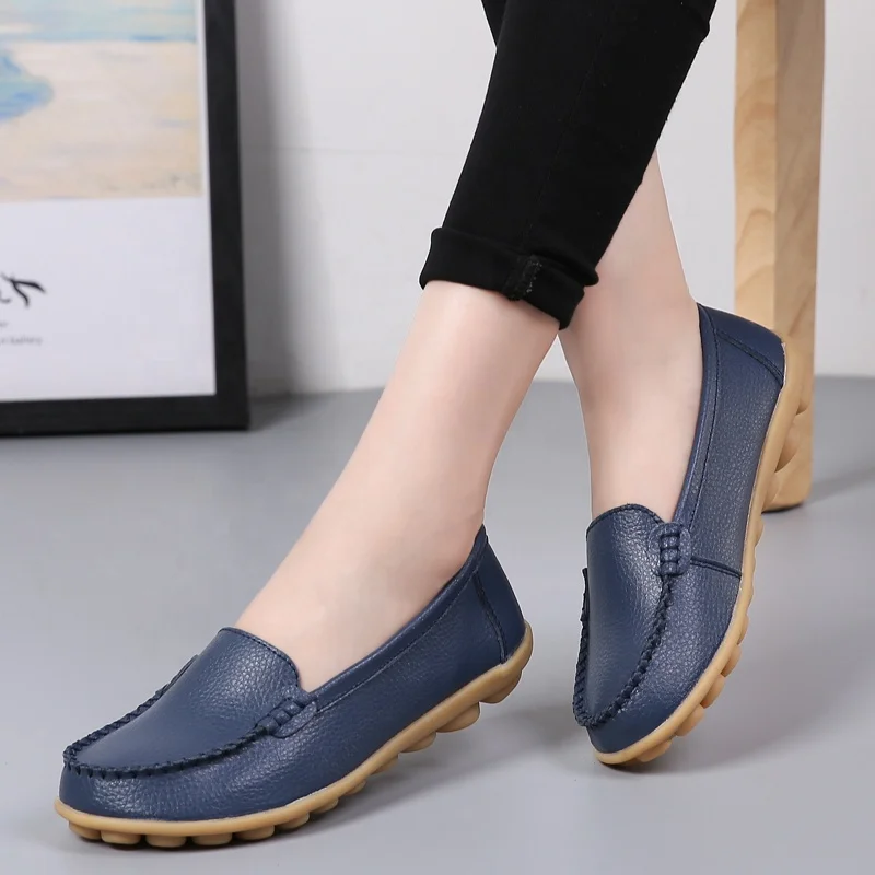 2023 Women Flats Ballet loafers Woman Leather Breathable Ballerina Ladies Casual Shoes