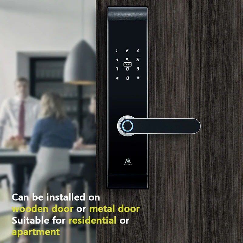 Philippines best seller electric key wifi deadbolt Smart electromechanical Biometric sensor door lock