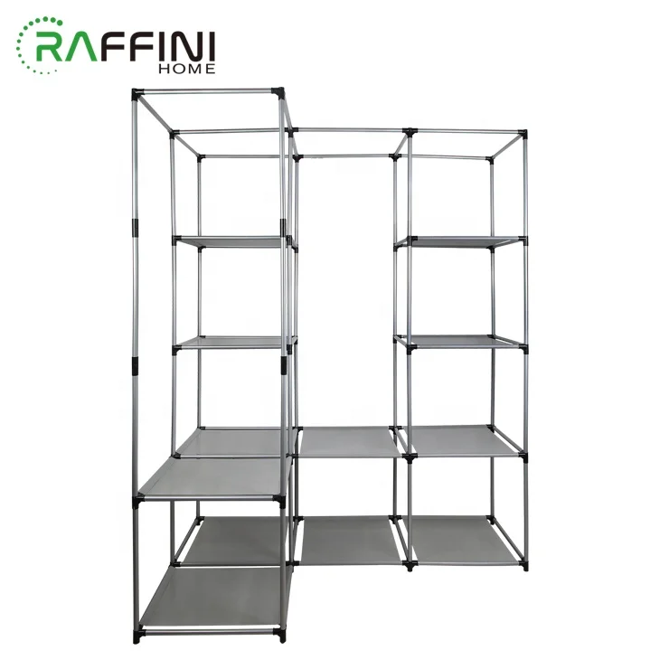 
Organizer Storage Non Woven And Iron Modern closet organization Fabric Detchable Portable Corner Shape Bedroom Wardrobes 