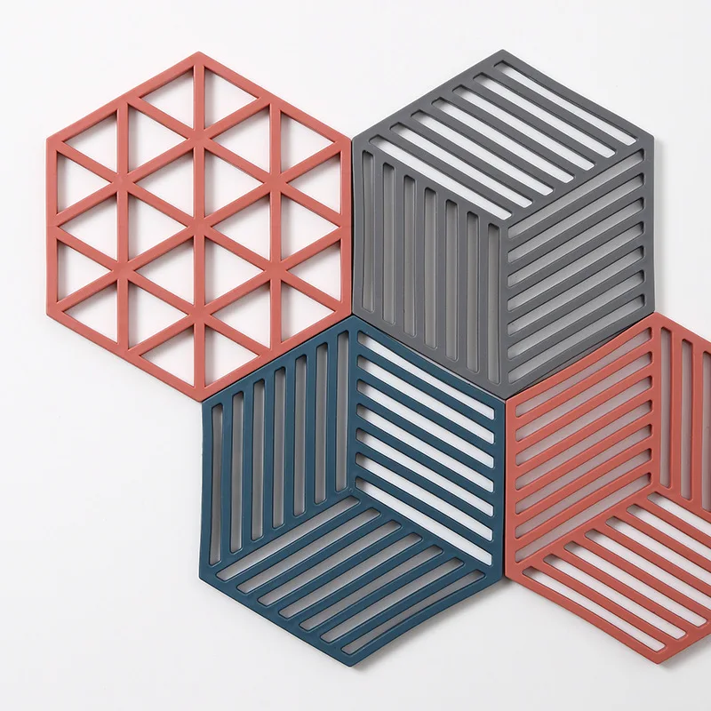 Eco-Friendly Non Slip Printed Nordic Kids Dining Table Place Mats Silicone pot mat bowl mat