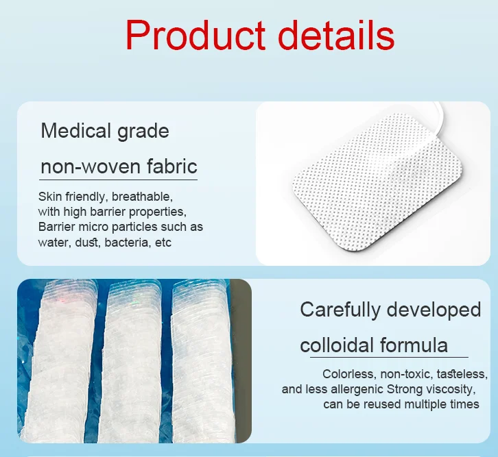 40*60mm Factory Price Physiotherapy Electrodes Pad Tense Unit Replacement Vibrating Tens Pad