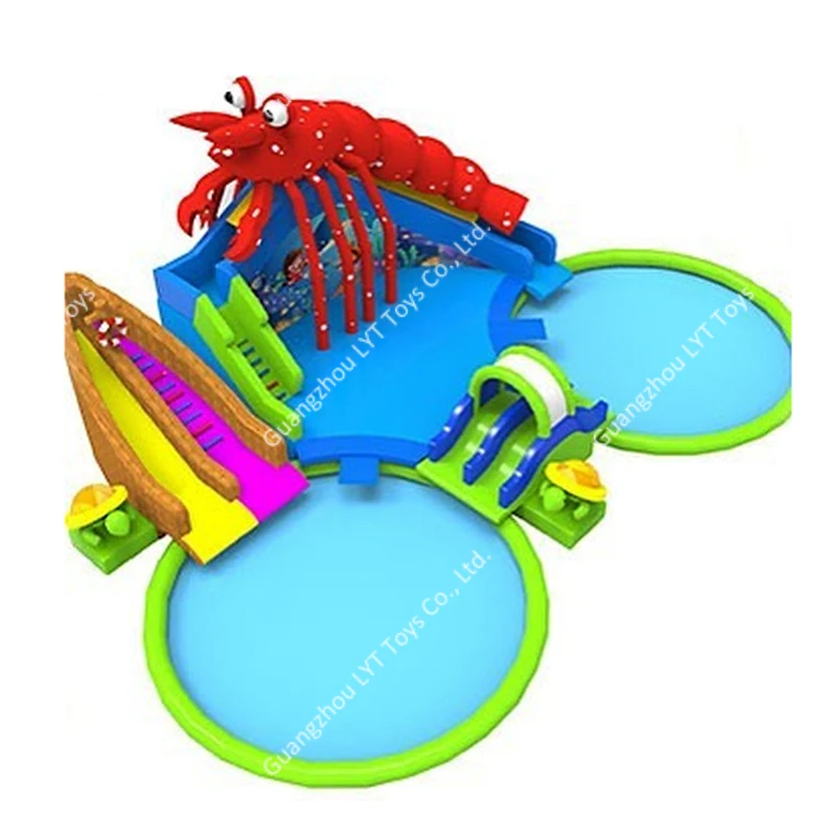 Wide pool swimming water park commercial bounce house inflatables water slide for adult