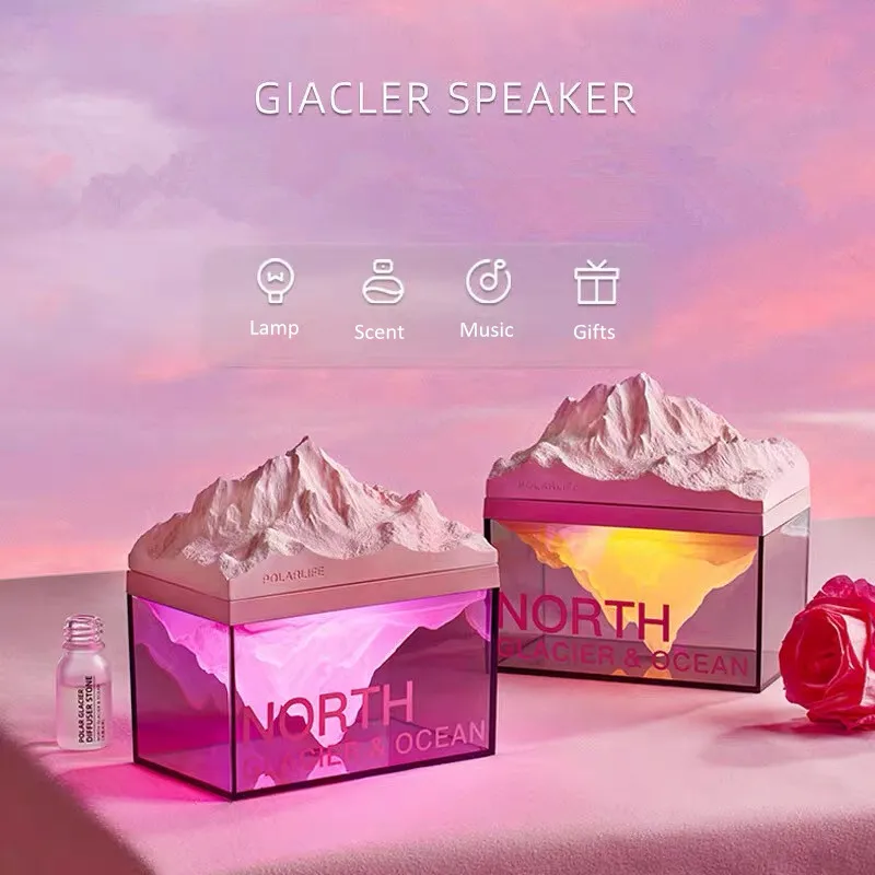 Polar Glacier Desktop Northern Ambient Lamp Wireless Portable Speaker USB Rechargeable Aroma Sleeping Night Light