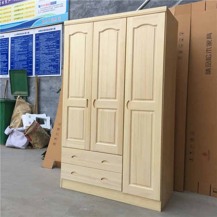 Wooden almirah furniture designs in bedroom wall