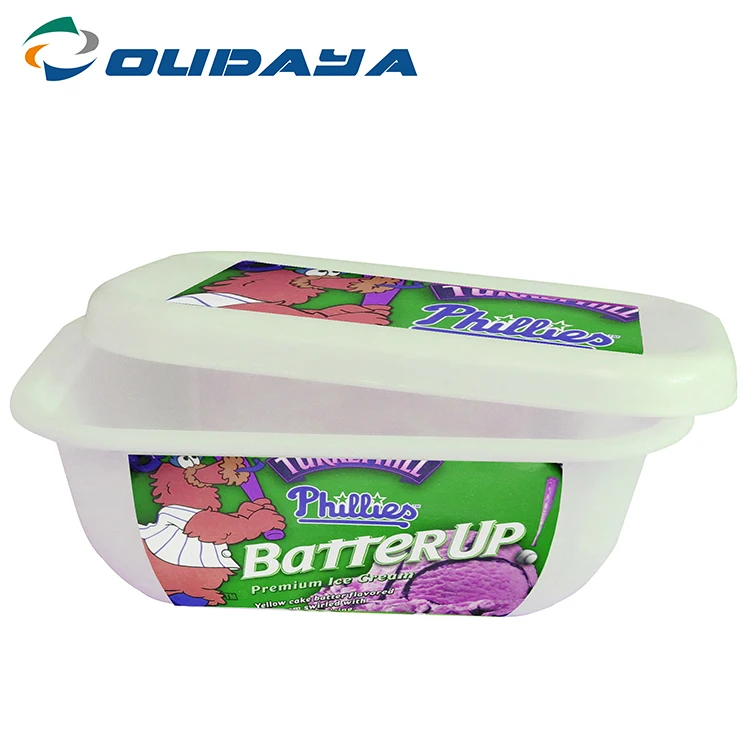 250g 500g custom printing oval shape plastic food container butter margarine tub and lid