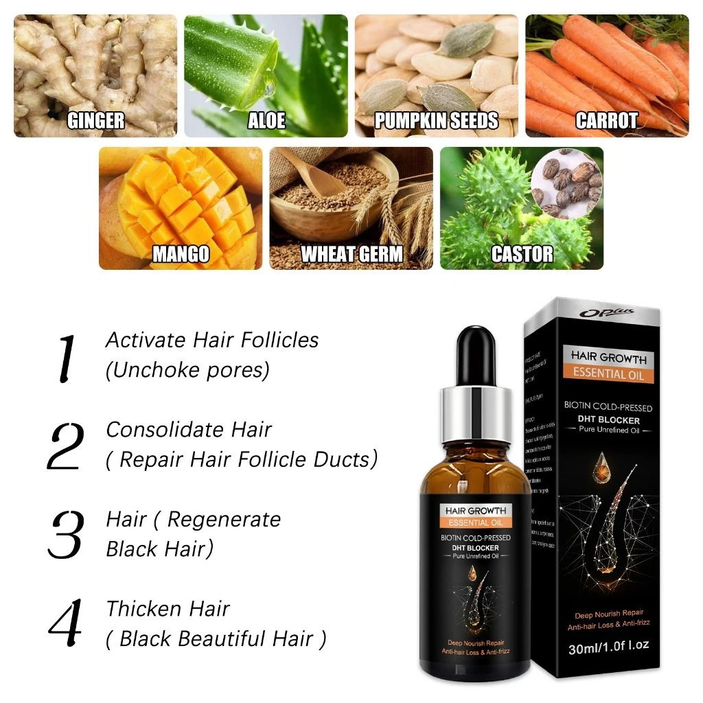 Opal OEM China Best Premium custom logo men herbs Ginger hair growth oil original dht blocker hair growth oil