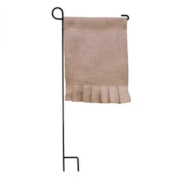 Manufacturers custom burlap garden flag christmas wholesale transfer printing fall burlap ruffle garden flag