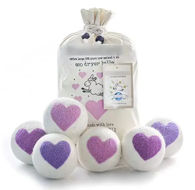 100% new zealand dryer wool felt balls organic wool drying ball